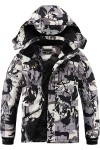 White Camouflage PrintedBoy's Waterproof Ski Jacket Warm Winter Snow Coat Fleece Snowboarding Jackets Thick Hooded Windproof Raincoat