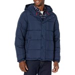 Navy Men's Heavyweight Hooded Puffer Coat Navy Men's Heavyweight Hooded Puffer Coat