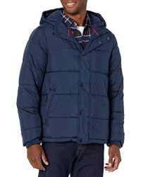 Navy Men's Heavyweight Hooded Puffer Coat