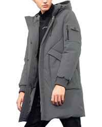 Men's Winter Coats Water-Repellent Windproof Thicken Parkas Long Hooded Padded Puffer Jacket