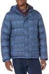 Blue Heather Men's Heavyweight Hooded Puffer Coat