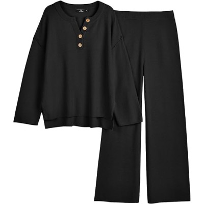 Women's 2 Piece Lounge Sets Oversized Slouchy Matching Cozy Knit Sets