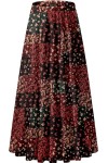 Women's Chiffon Elastic High Waist Pleated A-Line Flared Maxi Skirts