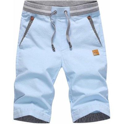 Men's Shorts Casual Classic Fit Drawstring Summer Beach Shorts with Elastic Waist and Pockets