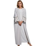 Women Long Sleeve Dress Embroidered Kaftan 