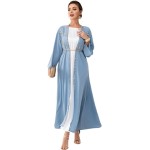 Long Sleeve Cardigan Maxi Dress for Women with Belt