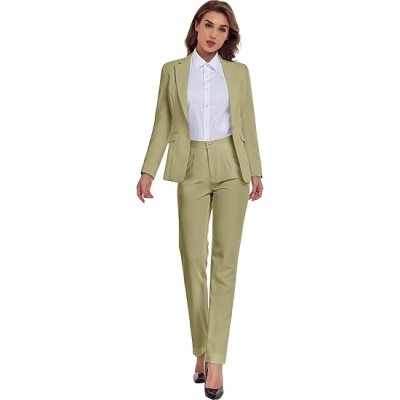 Women's Suiting 2 Piece Lady Formal Solid  Outfit Business Office 
