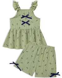 Gingham Ruffle Sleeveless Dress + Shorts Toddler Clothes